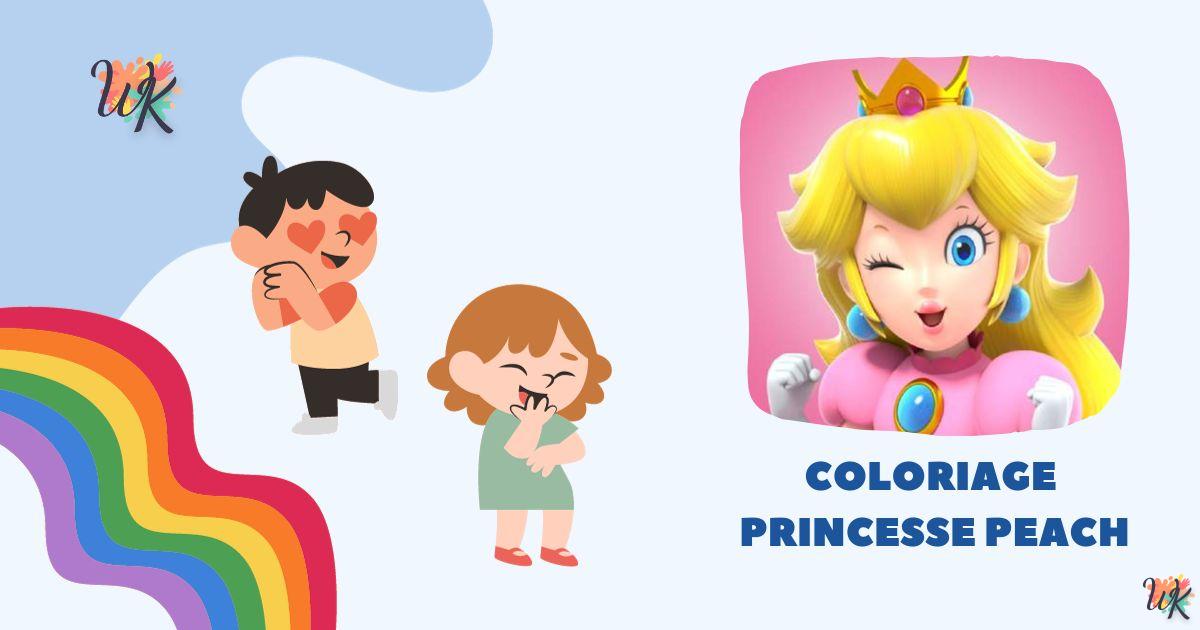 Coloring Princesse Peach free printable for fans