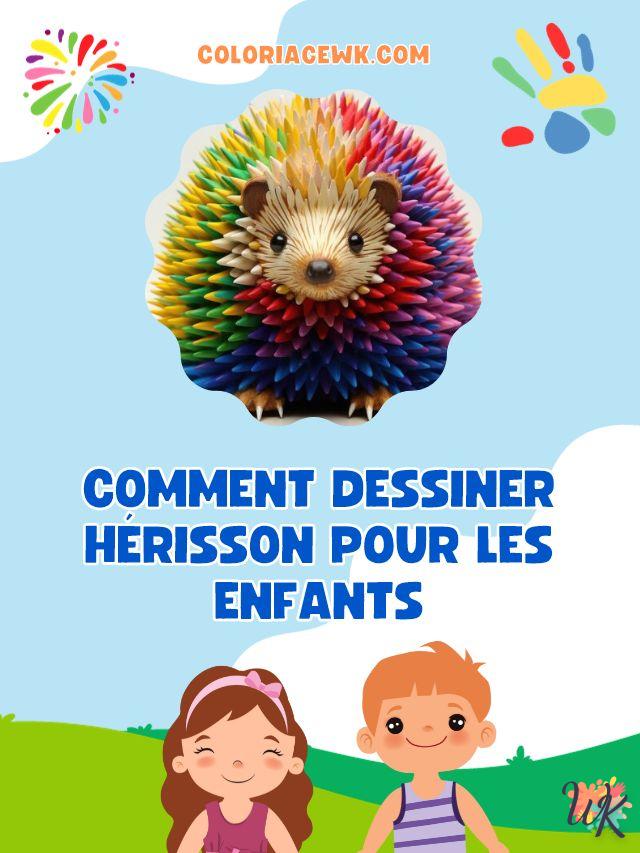 How to draw hedgehog for kids