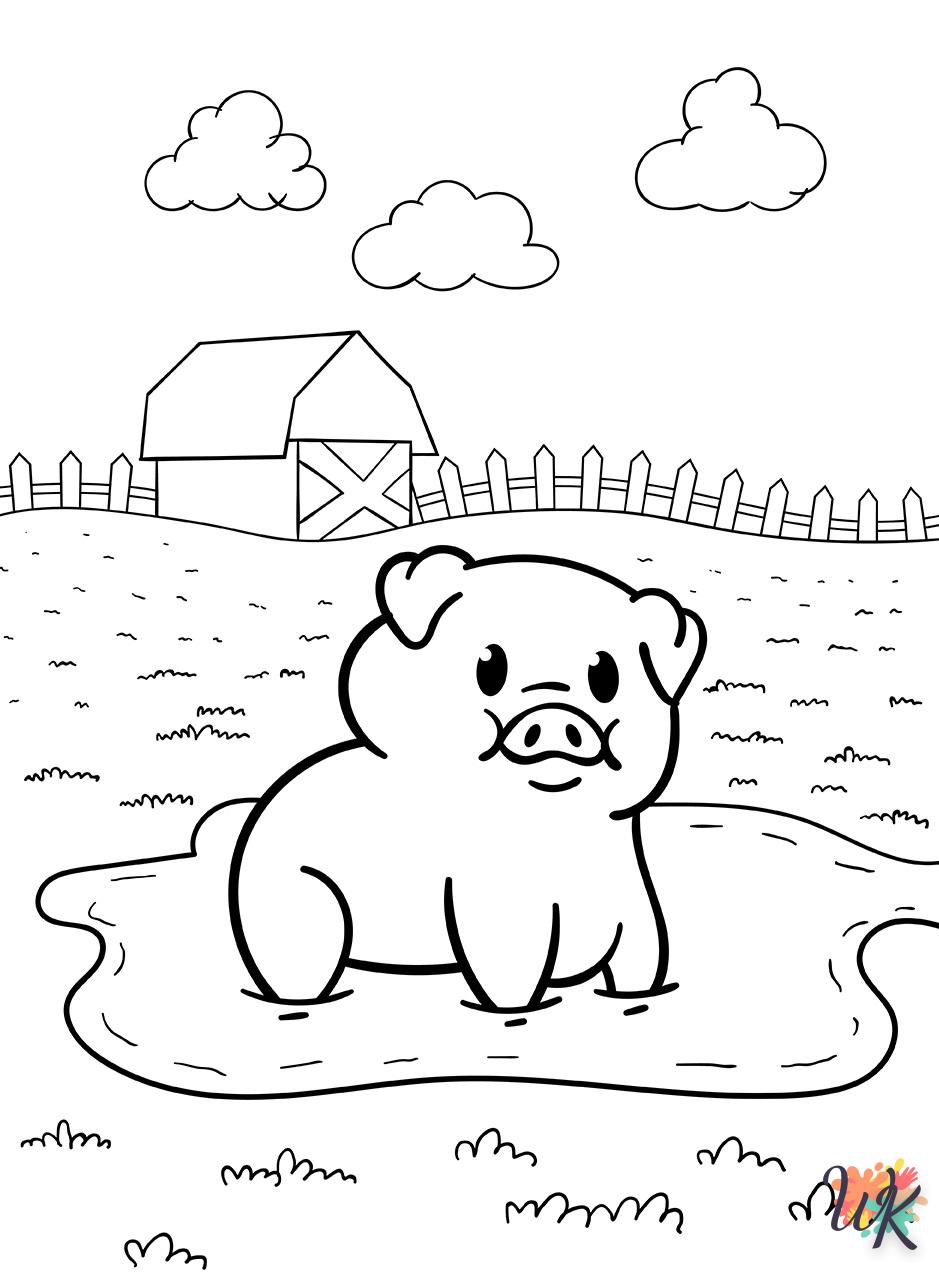 coloriage Animaux De La Ferme  à imprimer pour enfant de 2 ans