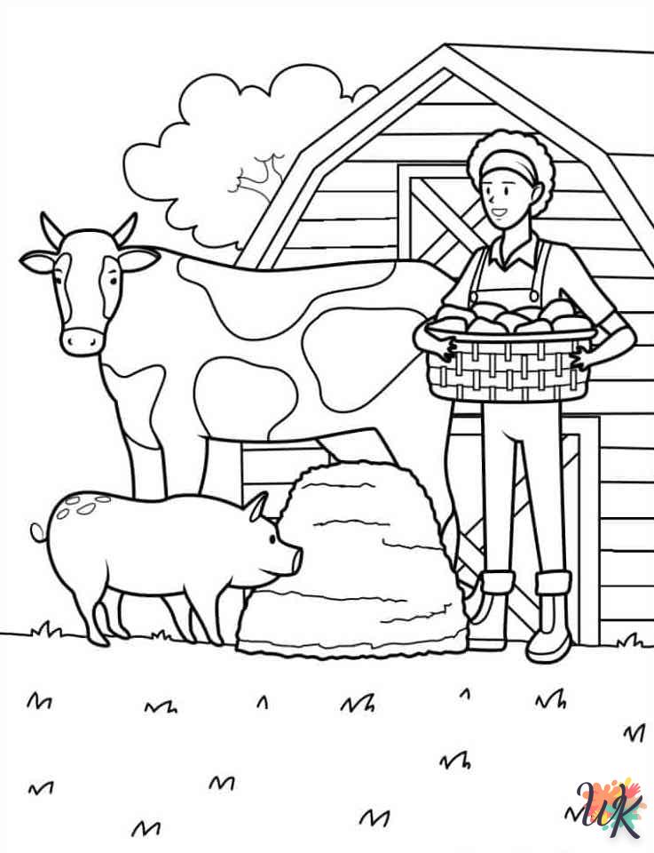 coloriage Animaux De La Ferme  enfant 2 ans a imprimer