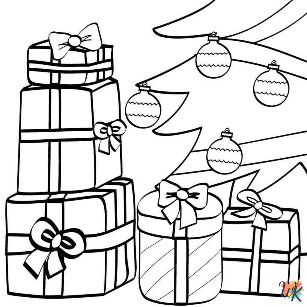 coloriage Cadeaux de Noel  à imprimer gratuitement