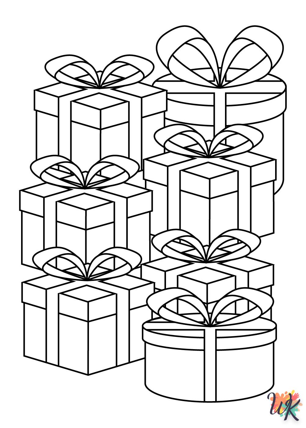 coloriage Cadeaux de Noel  pour enfants a imprimer gratuit