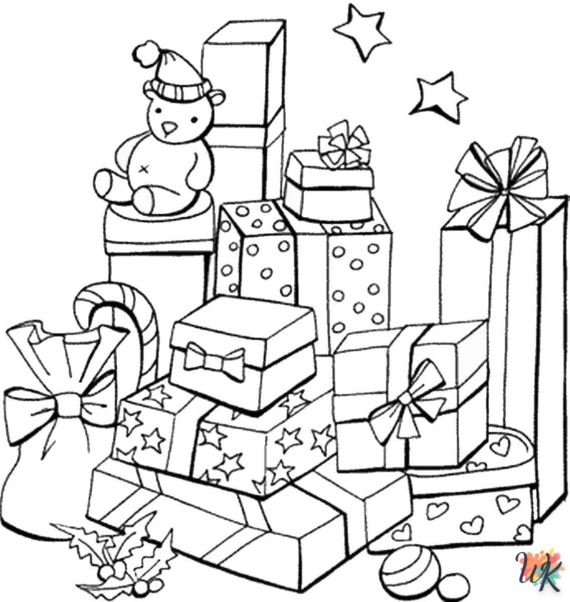 coloriage Cadeaux de Noel  enfant à imprimer