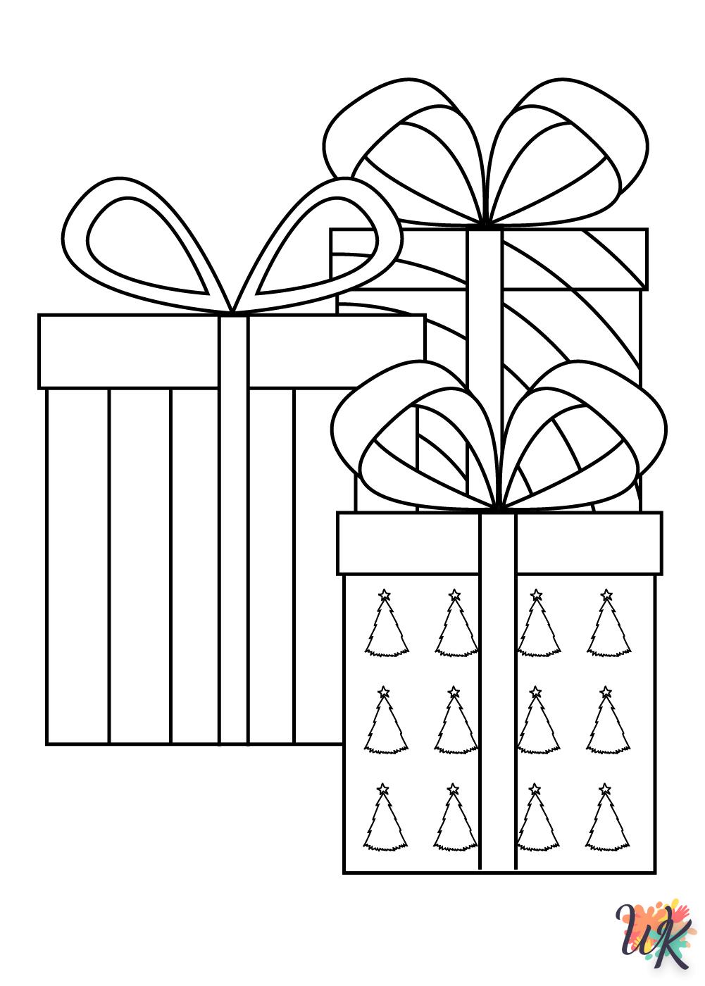 coloriage Cadeaux de Noel  pour enfant a imprimer gratuit