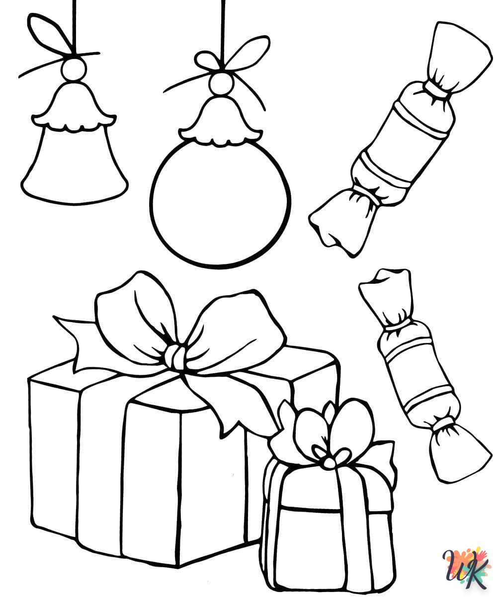 coloriage Cadeaux de Noel  à imprimer pour enfant de 2 ans 1