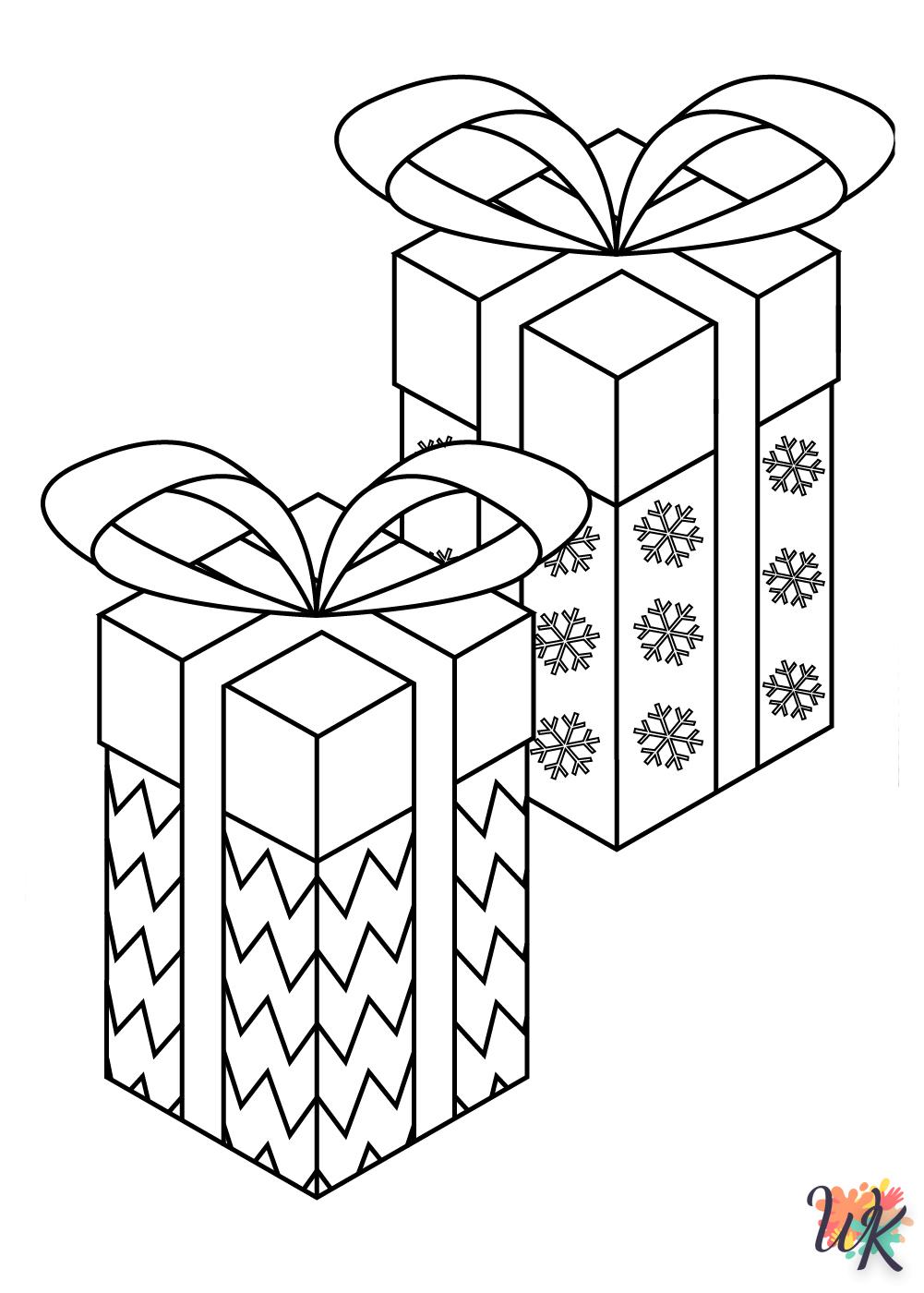 coloriage Cadeaux de Noel  a imprimer