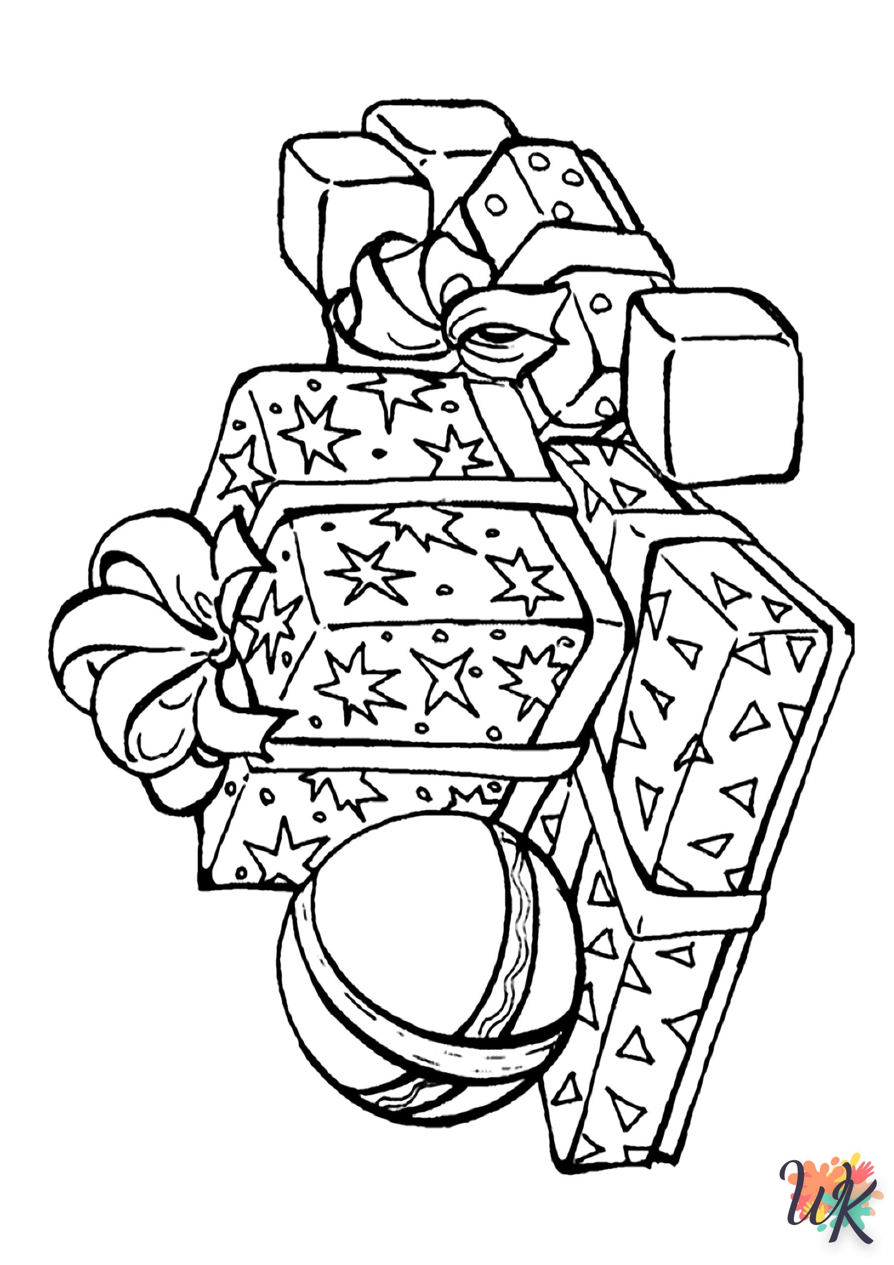 coloriage Cadeaux de Noel  à imprimer pour enfant de 6 ans