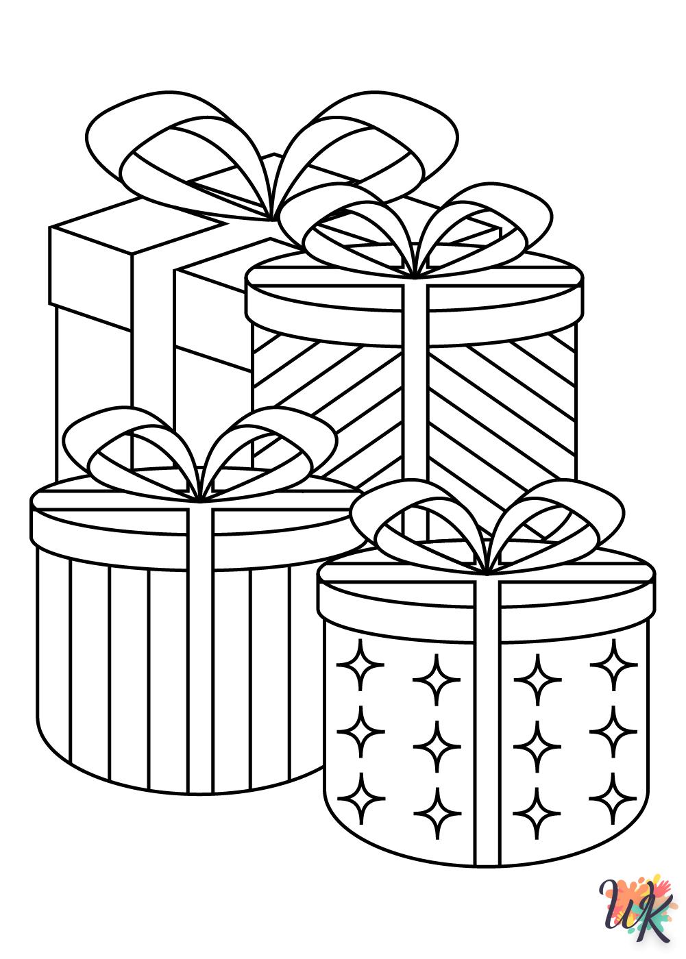 coloriage Cadeaux de Noel  à imprimer pour enfant de 2 ans