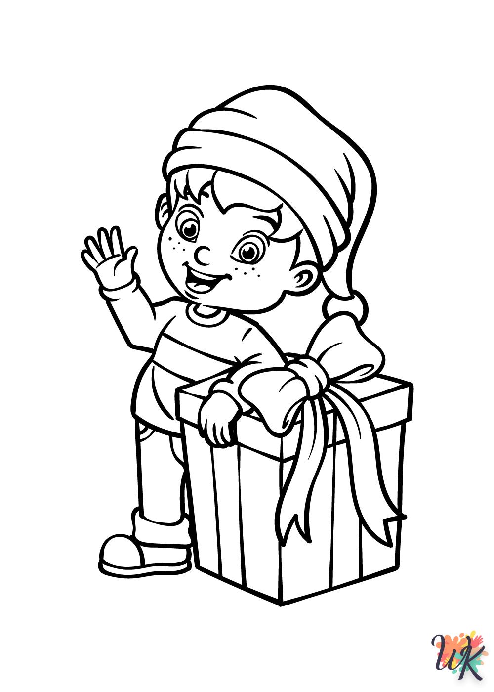 coloriage Cadeaux de Noel  a imprimer pour enfant de 4 ans