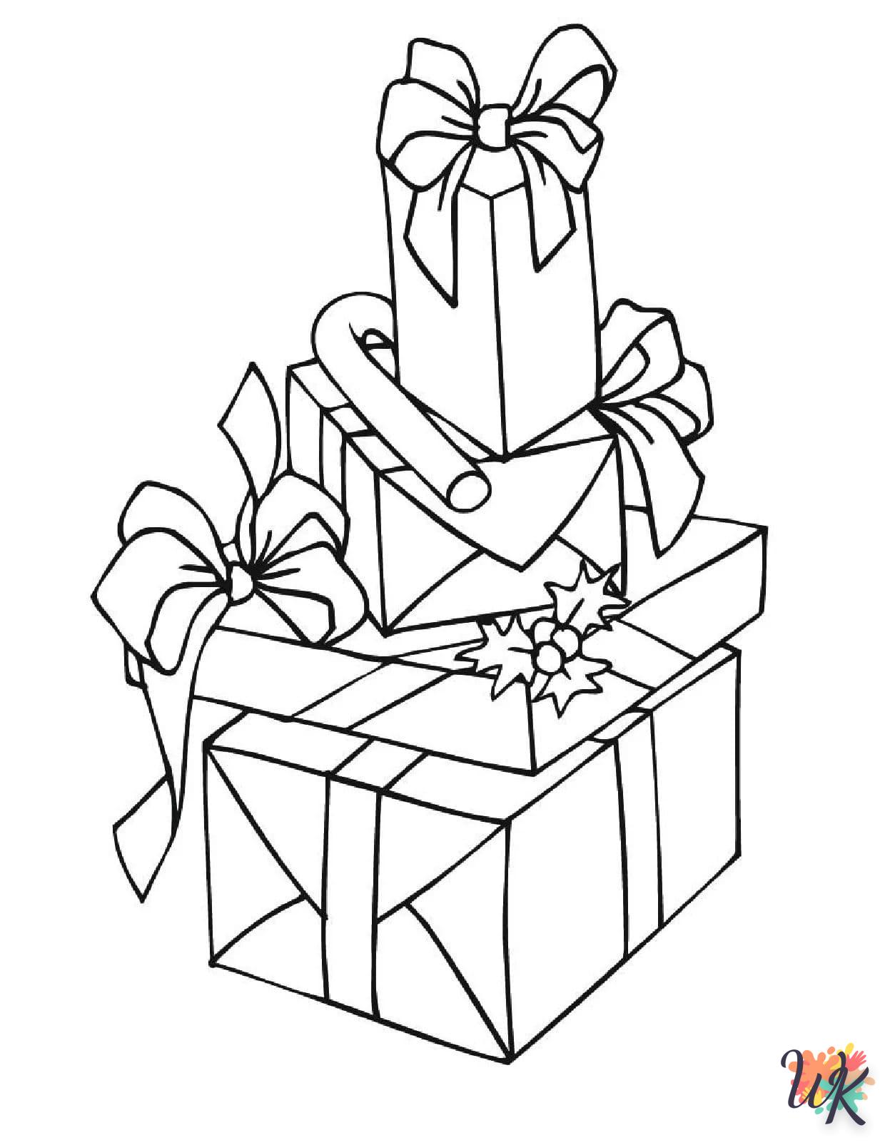 coloriage Cadeaux de Noel  à imprimer pour enfant de 3 ans