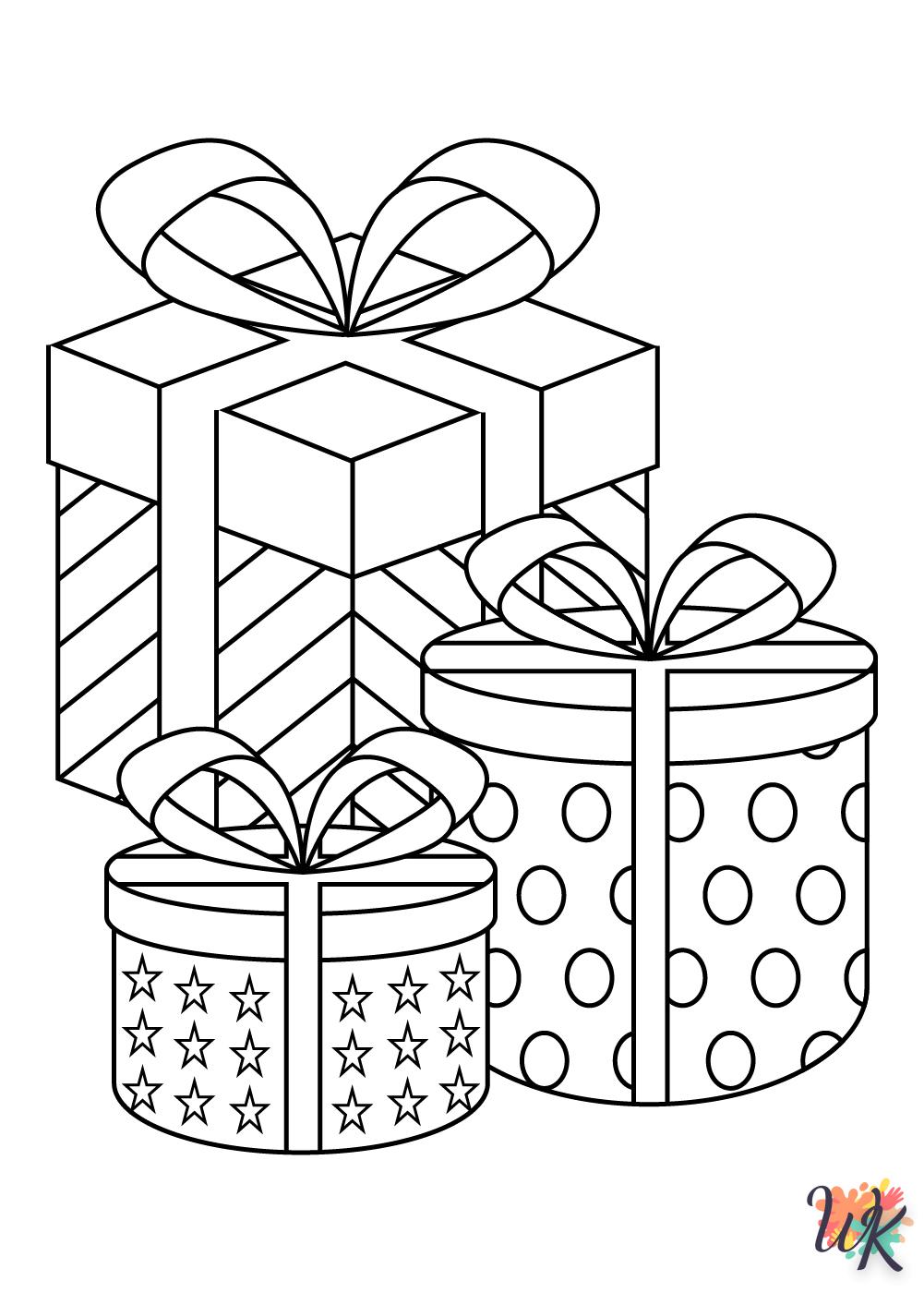 coloriage Cadeaux de Noel  et apprentissage