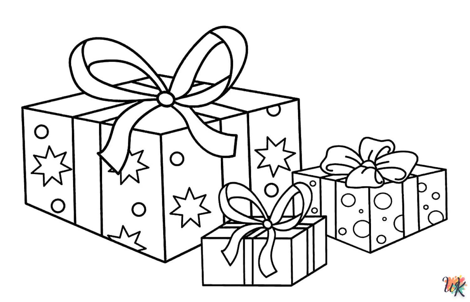 coloriage Cadeaux de Noel  bebe à imprimer gratuit