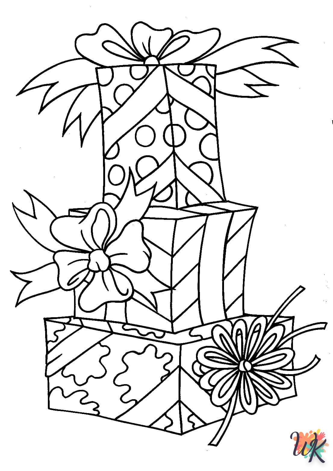 image de coloriage Cadeaux de Noel  pour enfant