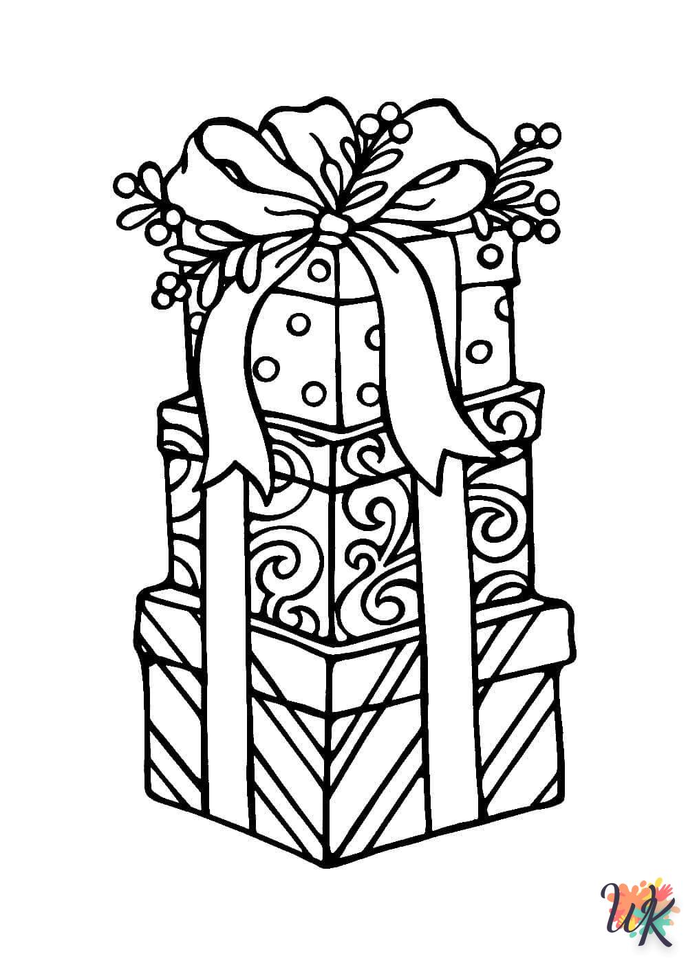 coloriage Cadeaux de Noel  et apprentissage 1