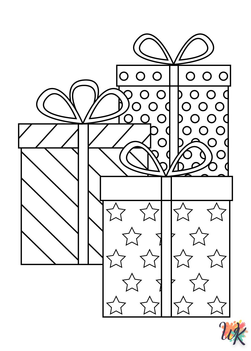 coloriage Cadeaux de Noel  a imprimer enfant 5 ans