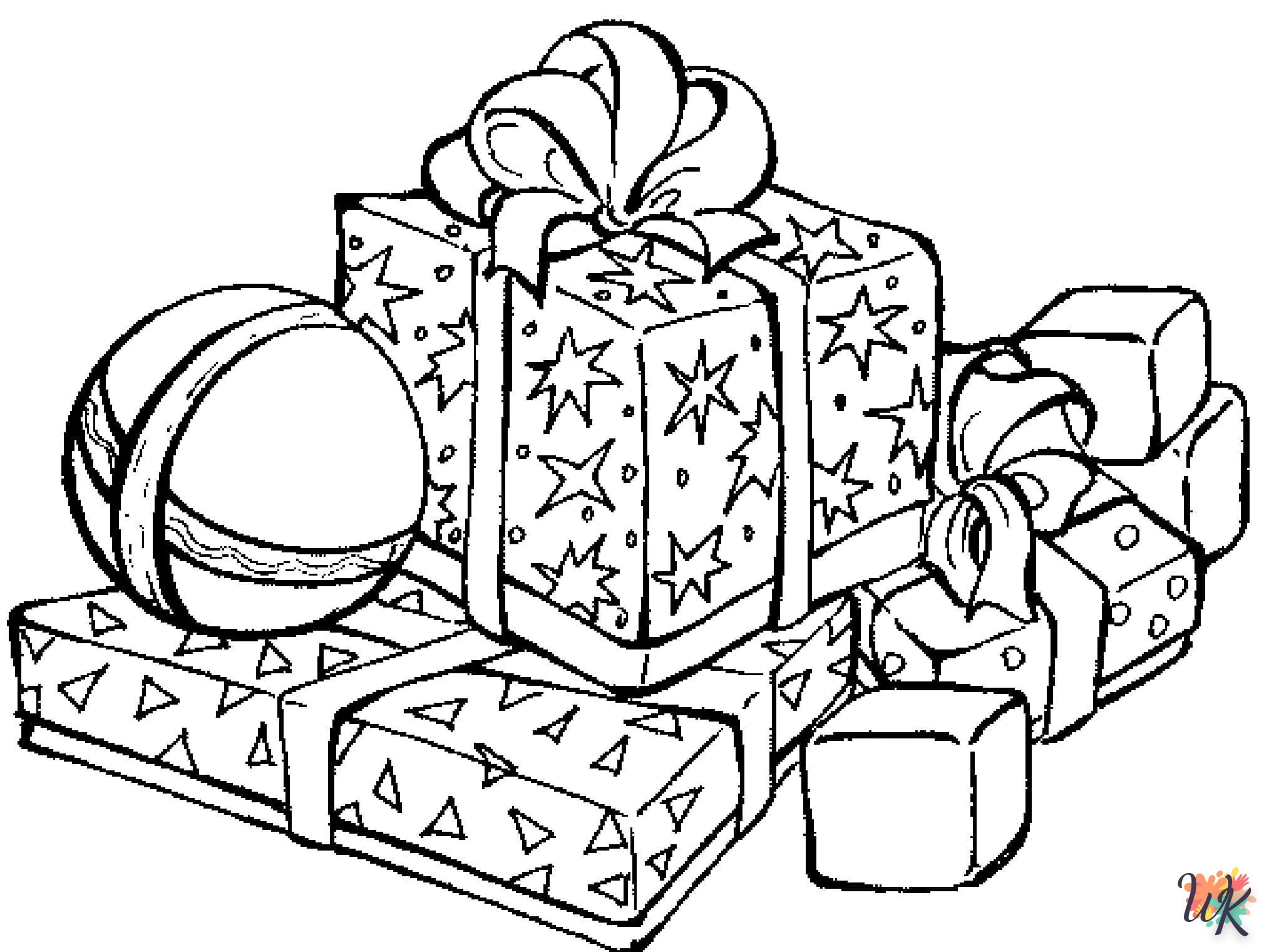 coloriage Cadeaux de Noel  à imprimer pour enfant de 12 ans