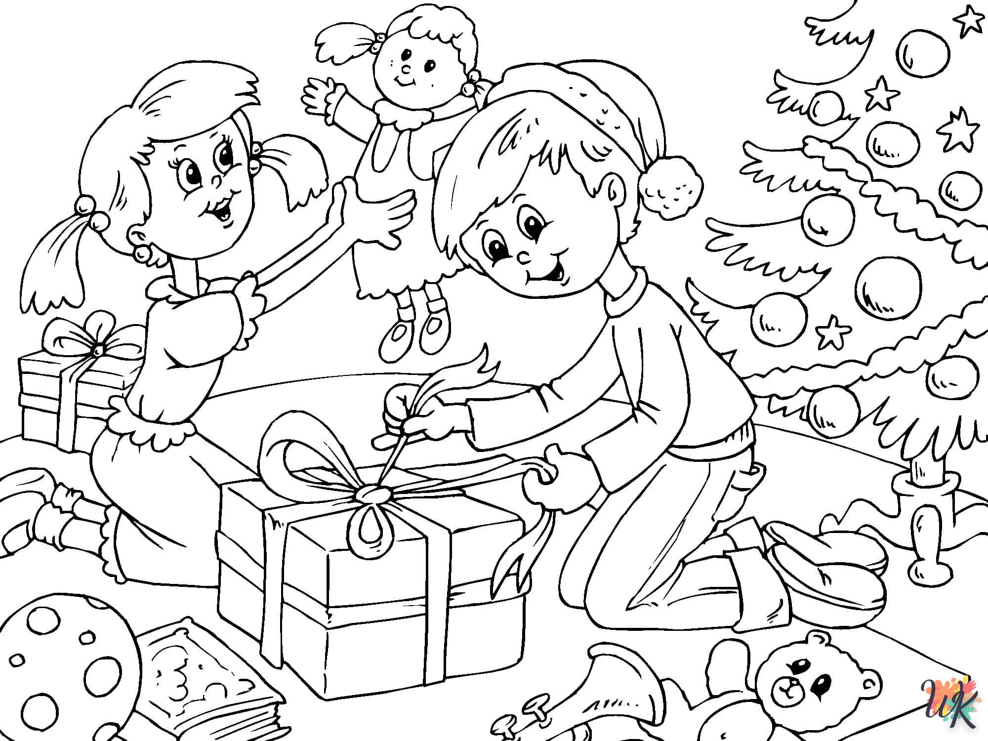 coloriage Cadeaux de Noel  en ligne avengers gratuit