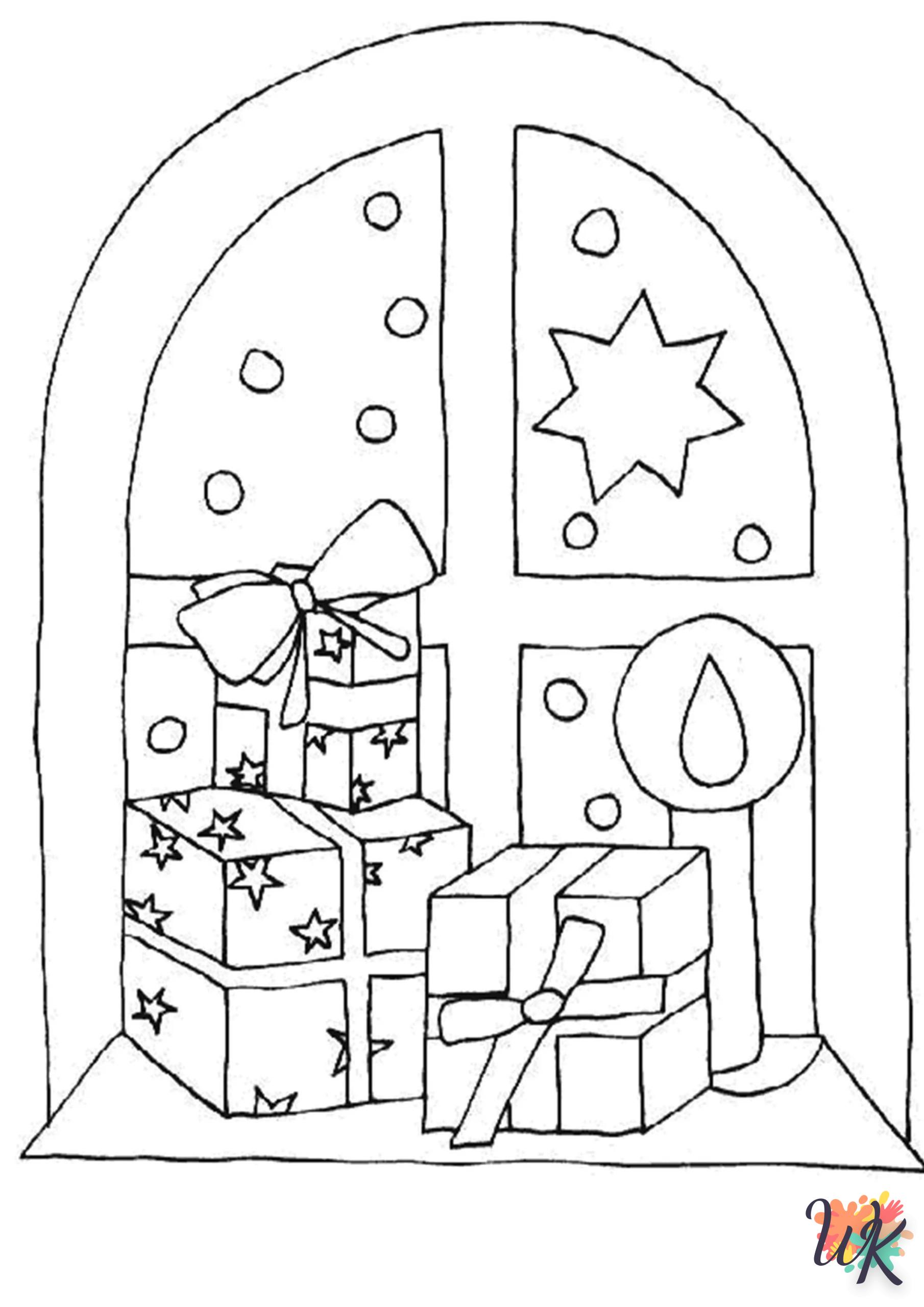 coloriage Cadeaux de Noel  enfant 8 ans a imprimer