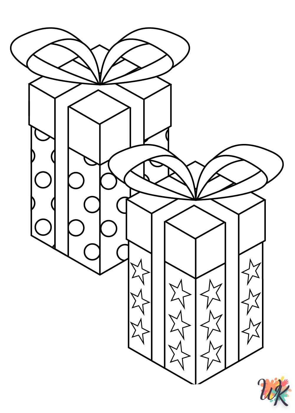 coloriage Cadeaux de Noel  à imprimer a4