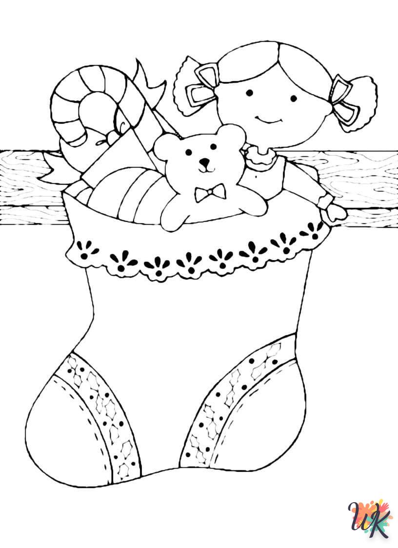 coloriage Cadeaux de Noel  enfant 5 ans à imprimer 1