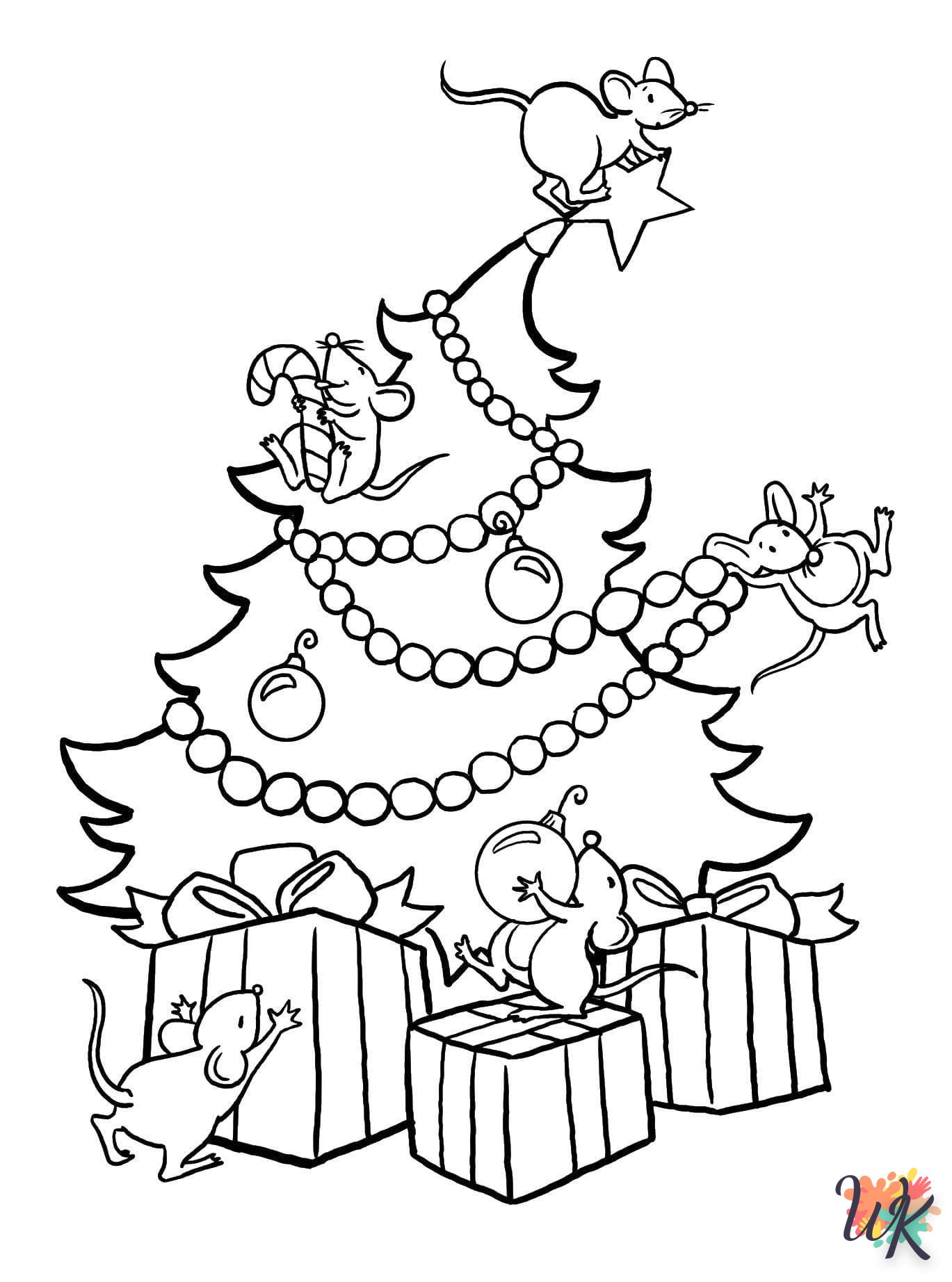 coloriage Cadeaux de Noel  enfant 4 ans a imprimer 2