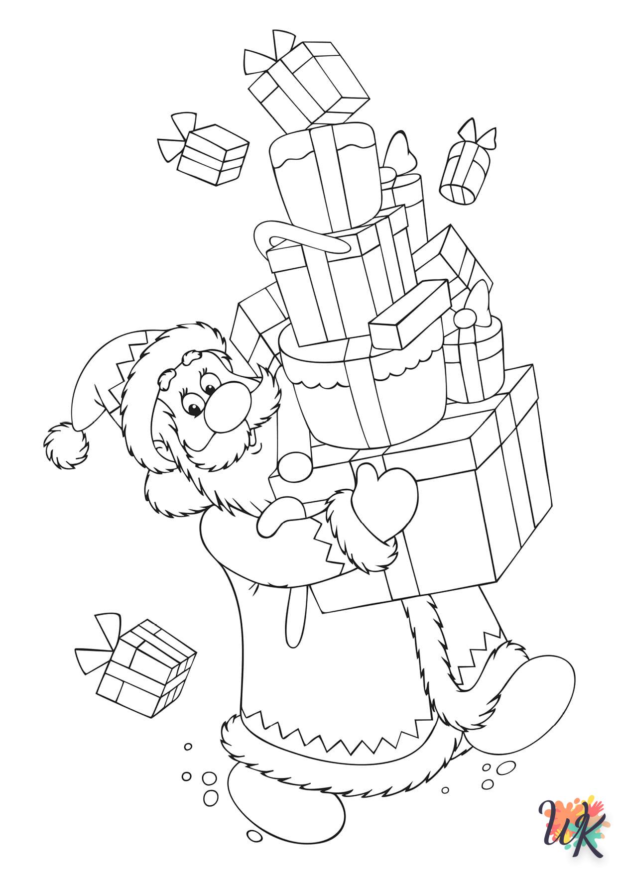 coloriage Cadeaux de Noel  enfant a imprimer