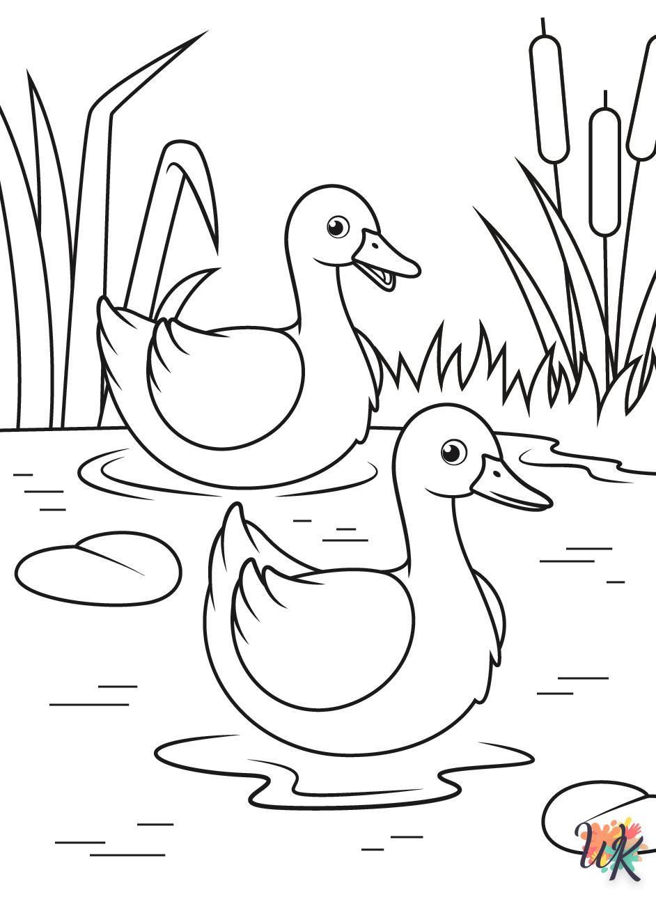 coloriage Canard  dinosaures en ligne gratuit à imprimer