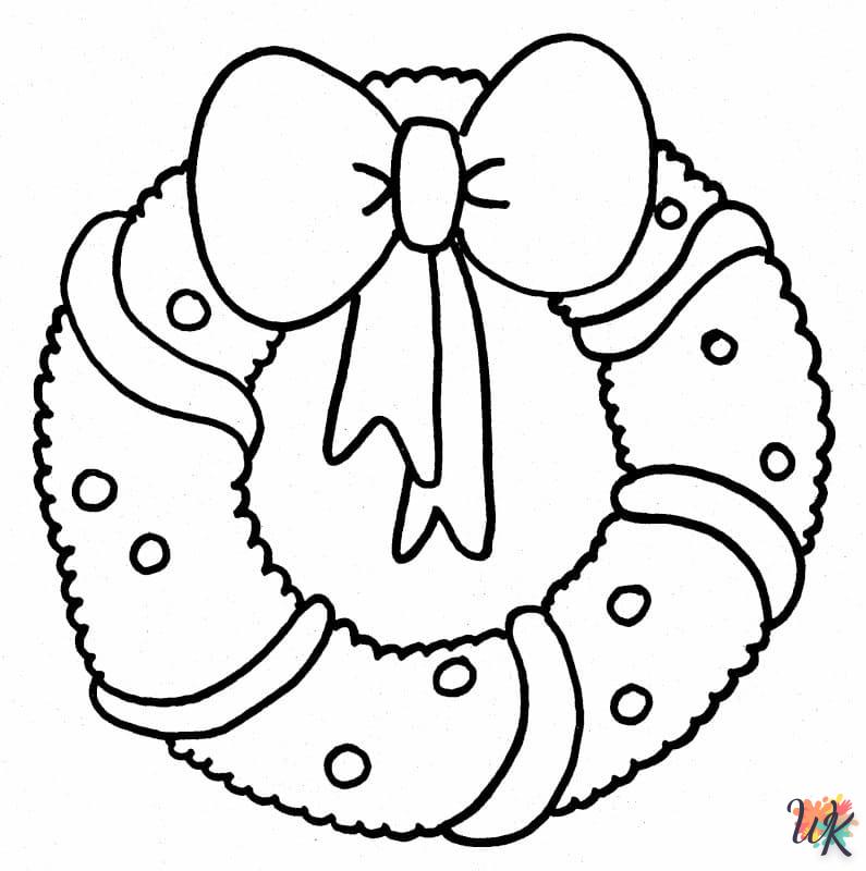 coloriage Couronne de Noël  bebe à imprimer gratuit