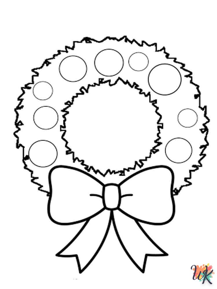 coloriage Couronne de Noël  à imprimer a4