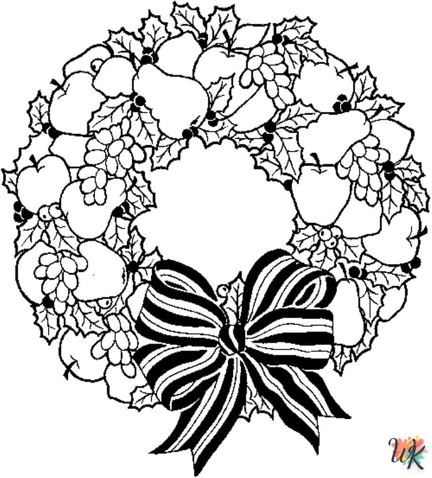 coloriage Couronne de Noël  gratuit 1