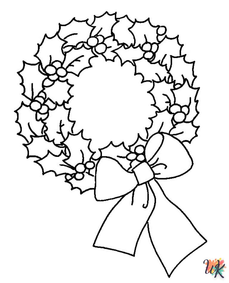 coloriage Couronne de Noël  a imprimer enfant 6 ans