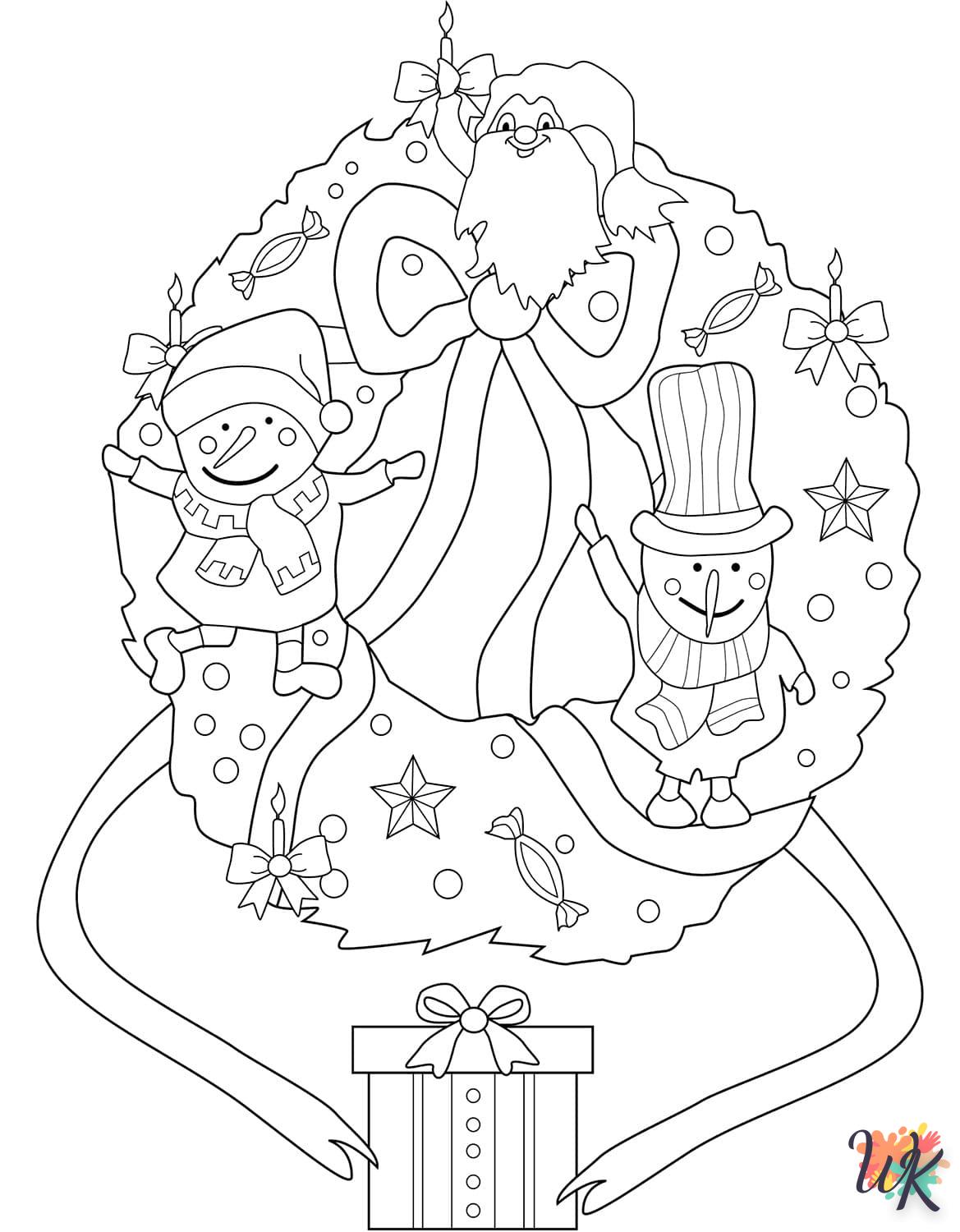 coloriage Couronne de Noël  pour lutter contre le stress