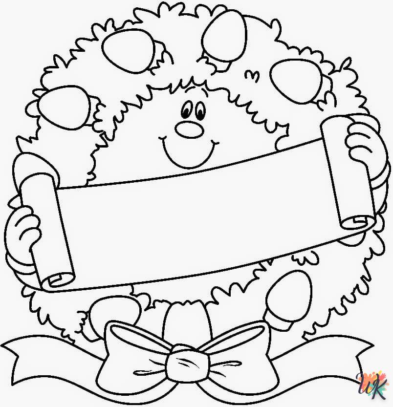 coloriage Couronne de Noël  à imprimer pdf gratuit 2