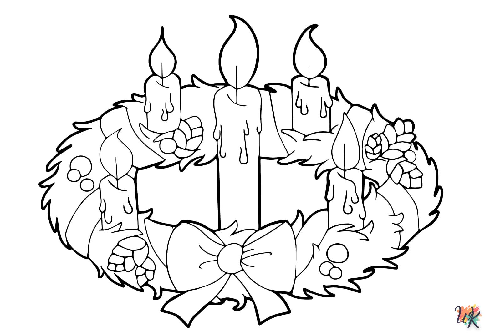 coloriage Couronne de Noël  à imprimer pour enfant de 2 ans