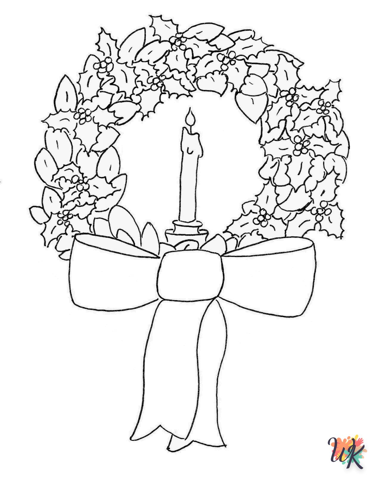 coloriage Couronne de Noël  pour enfant a imprimer 1