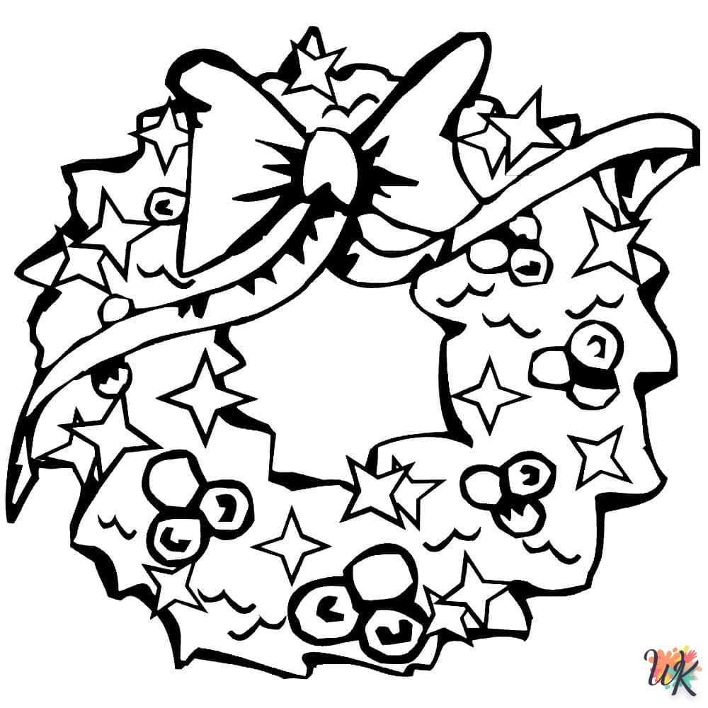 image pour coloriage Couronne de Noël  enfant