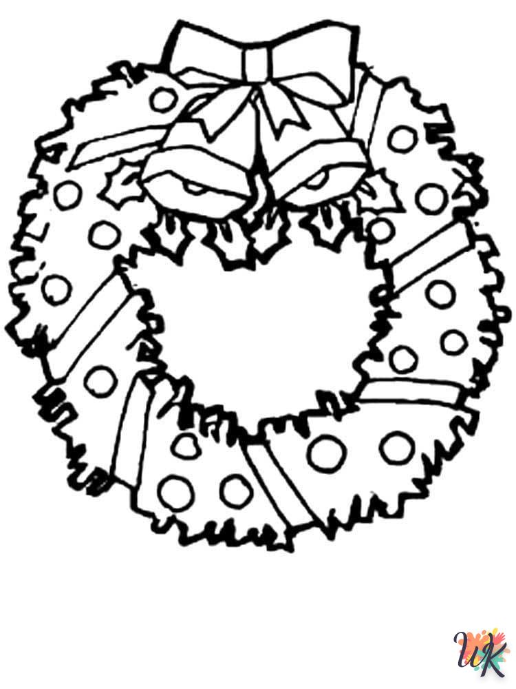 coloriage Couronne de Noël  à imprimer pdf gratuit 1