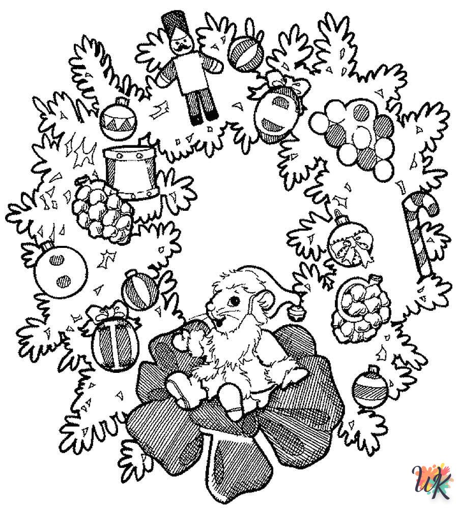 coloriage Couronne de Noël  gratuit