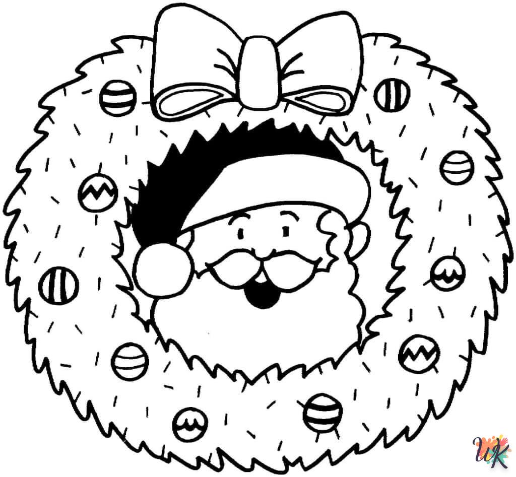 coloriage Couronne de Noël  a imprimer gratuit 1