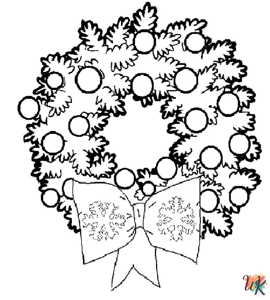 coloriage Couronne de Noël  bebe à imprimer 1