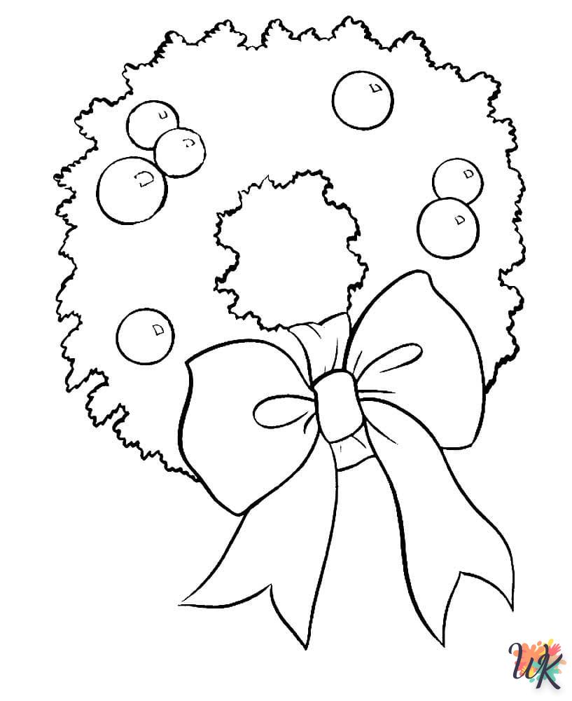 coloriage Couronne de Noël  en ligne gratuit