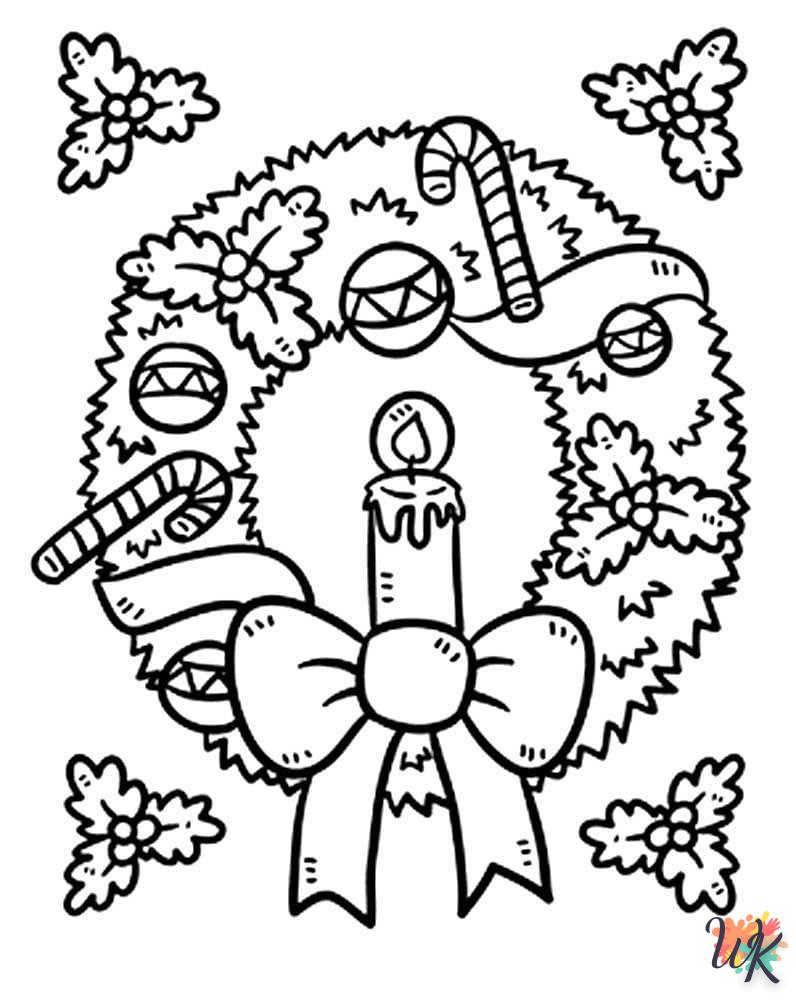 coloriage Couronne de Noël  à colorier en ligne gratuit