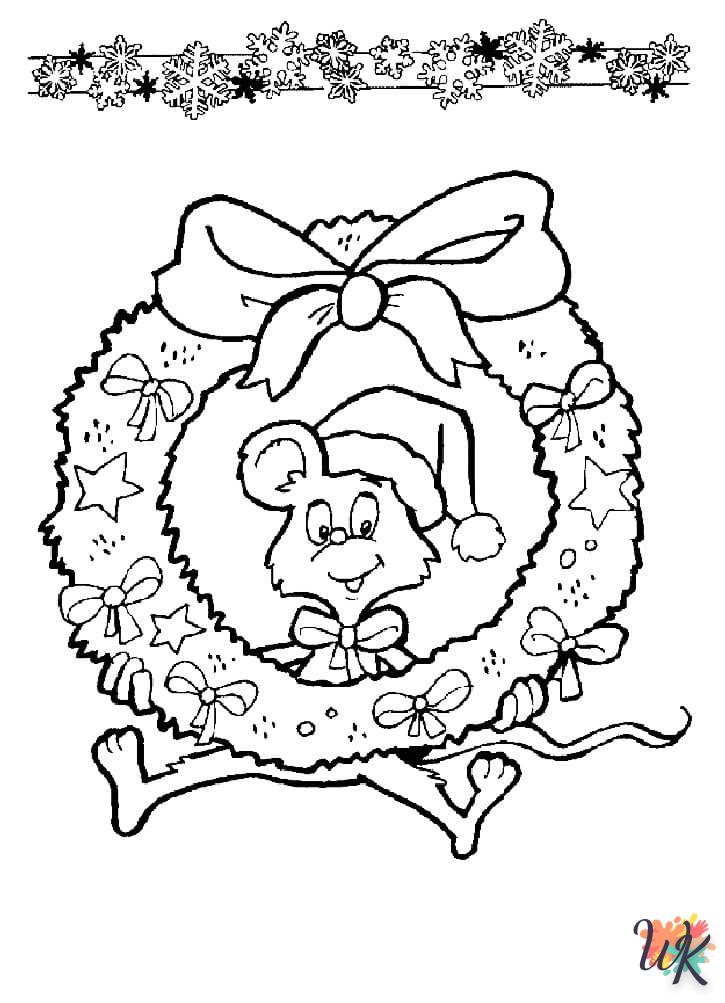 coloriage Couronne de Noël  en ligne pour enfant