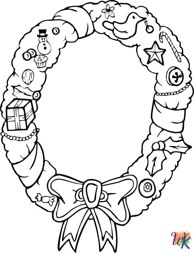 coloriage Couronne de Noël  à imprimer pdf