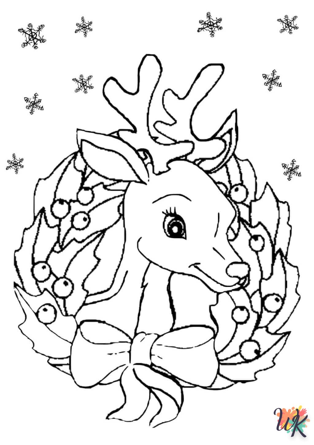 coloriage Couronne de Noël  educatif pour enfant