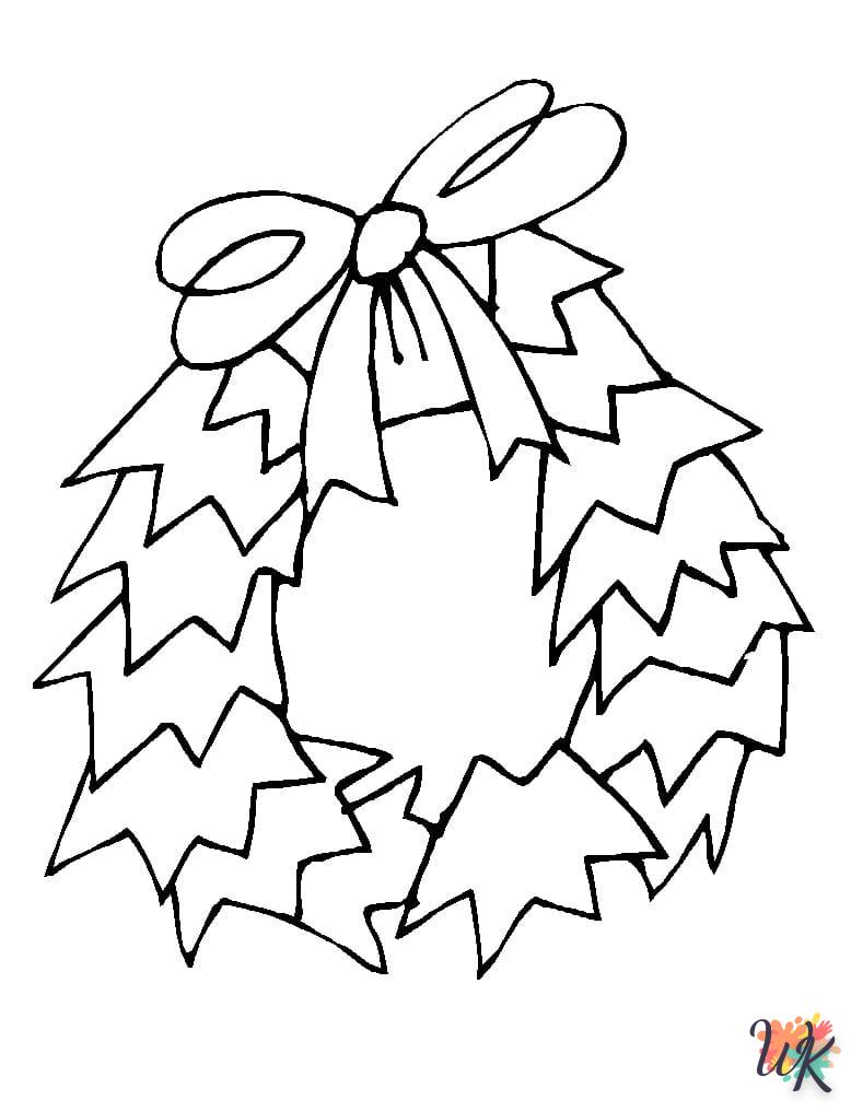 coloriage Couronne de Noël  a dessiner et imprimer 2