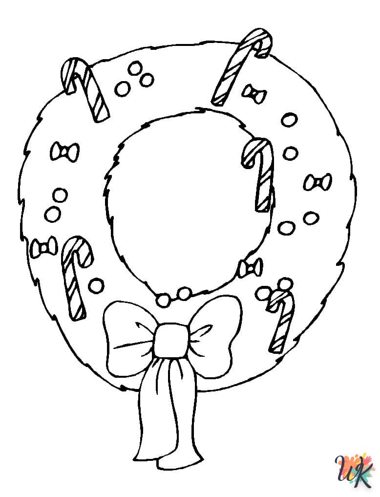 coloriage Couronne de Noël  pour enfant de 8 ans