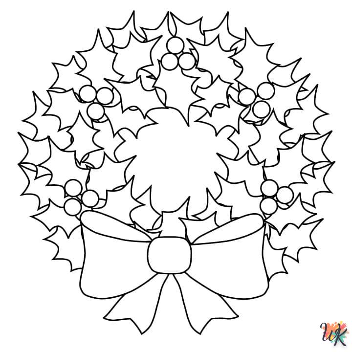 coloriage Couronne de Noël  en ligne maternelle 1