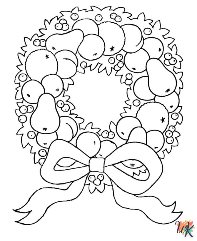 coloriage Couronne de Noël  de pour enfants