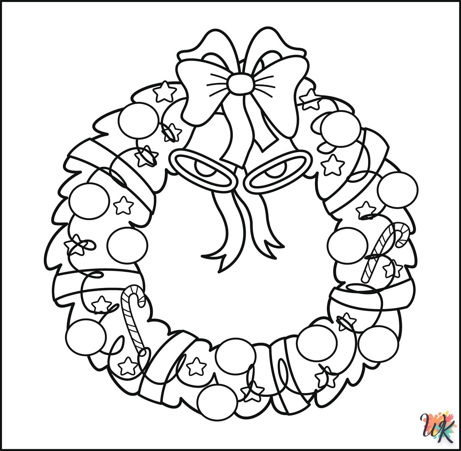 coloriage Couronne de Noël  en ligne 8 ans